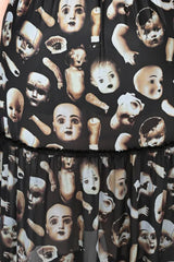 Mesh lingerie dress with doll parts fabric
