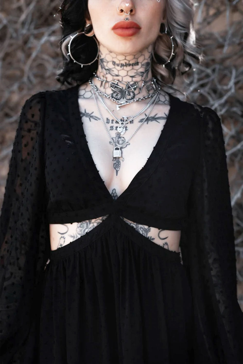 Goth dress with cutout details 