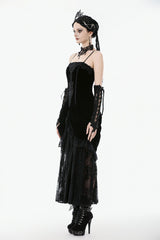 velvet and lace gothic fashion dress