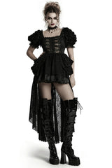 puff shoulder lace ruffle dress by punk rave 