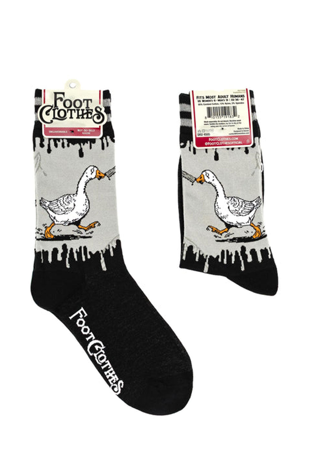 punk goth fun graphic Not-So-Silly Goose Crew Socks