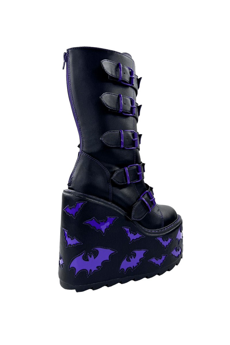 Dune Bat Platform Boots [BLACK/PURPLE] - womens shoes - VampireFreaks - VampireFreaks