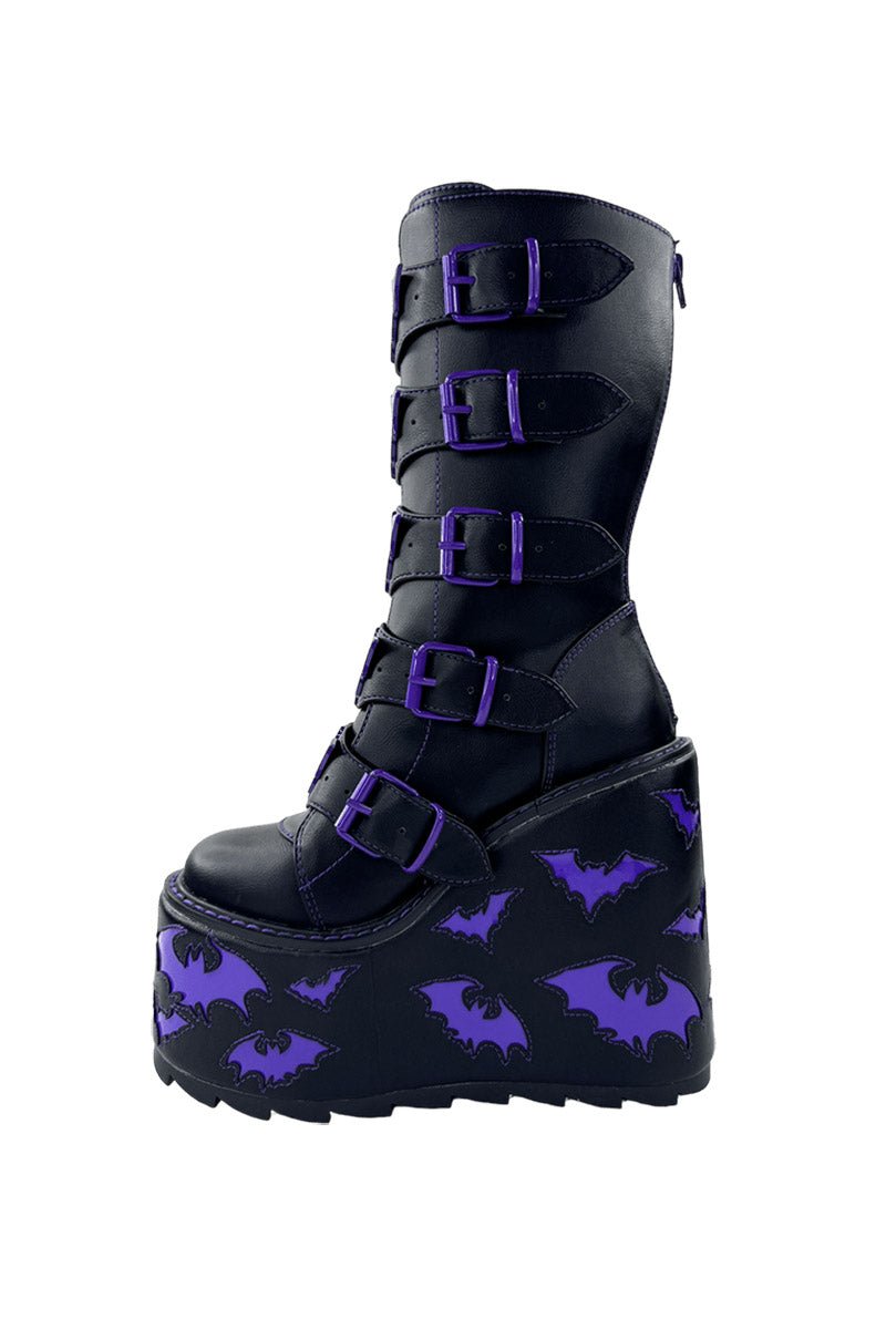 Dune Bat Platform Boots [BLACK/PURPLE] - womens shoes - VampireFreaks - VampireFreaks