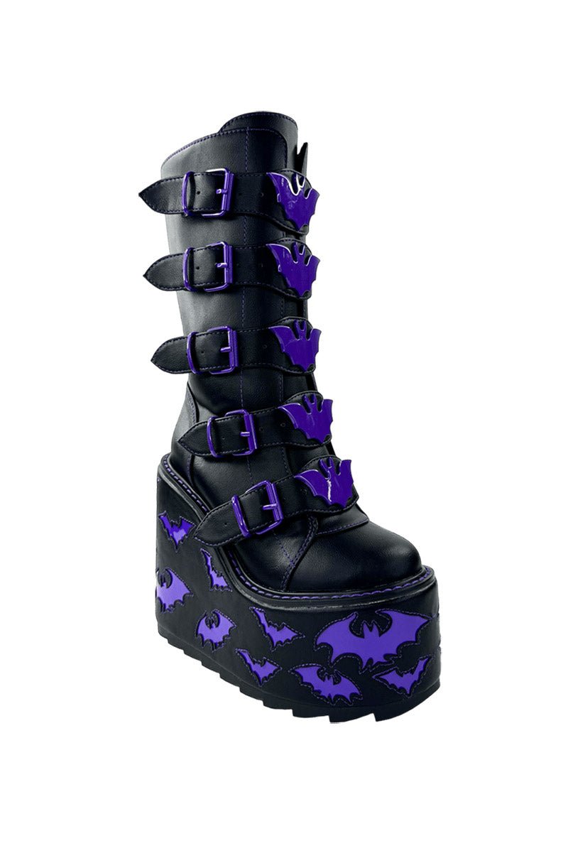 Dune Bat Platform Boots [BLACK/PURPLE] - womens shoes - VampireFreaks - VampireFreaks