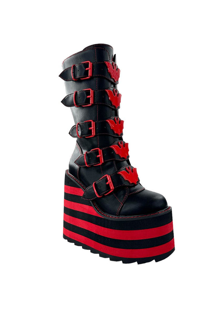 Dune Bat Platform Boots [BLACK/RED] - womens shoes - VampireFreaks - VampireFreaks