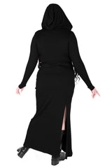 gothic womens long maxi dress with thumbholes