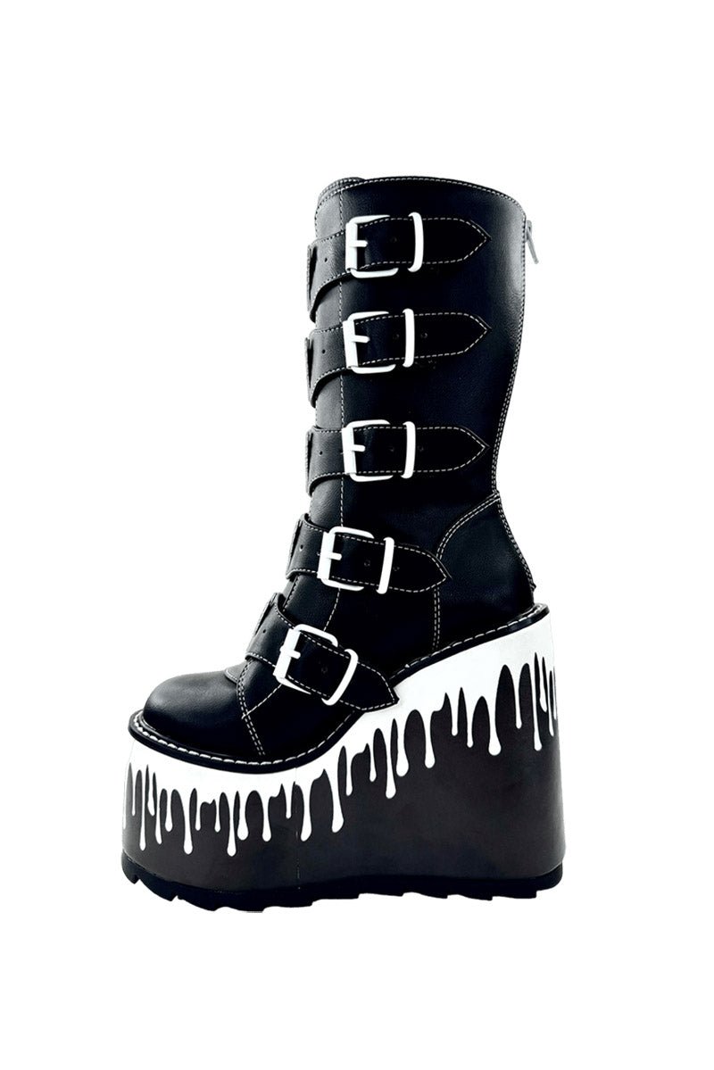 Dune Ghost Platform Boots [BLACK/WHITE] - womens shoes - VampireFreaks - VampireFreaks