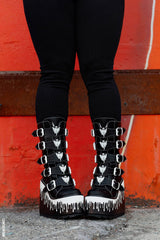 Dune Ghost Platform Boots [BLACK/WHITE] - womens shoes - VampireFreaks - VampireFreaks