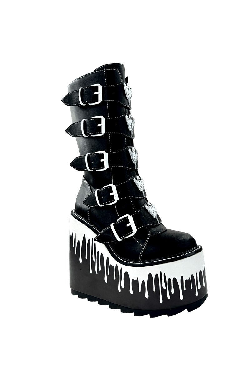 Dune Ghost Platform Boots [BLACK/WHITE] - womens shoes - VampireFreaks - VampireFreaks