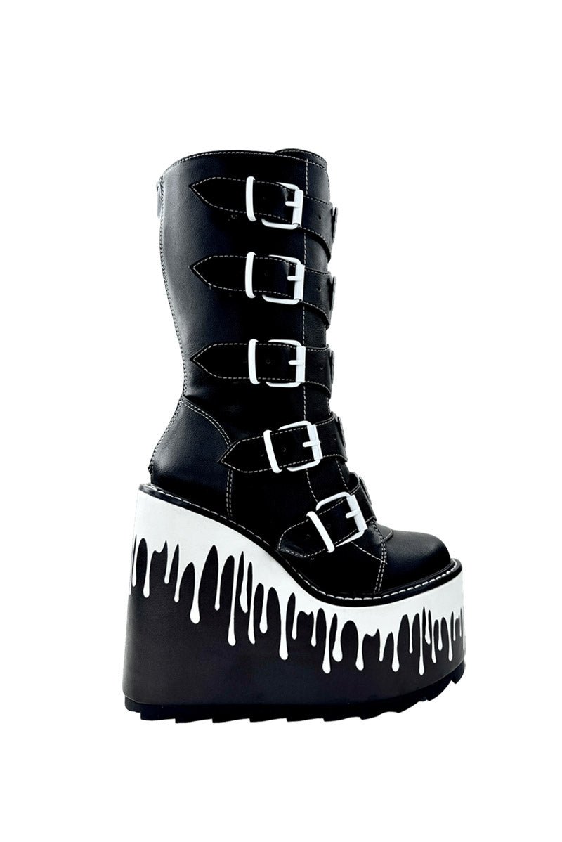 Dune Ghost Platform Boots [BLACK/WHITE] - womens shoes - VampireFreaks - VampireFreaks