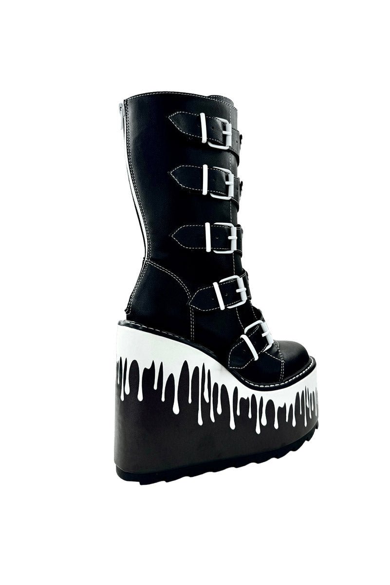 Dune Ghost Platform Boots [BLACK/WHITE] - womens shoes - VampireFreaks - VampireFreaks