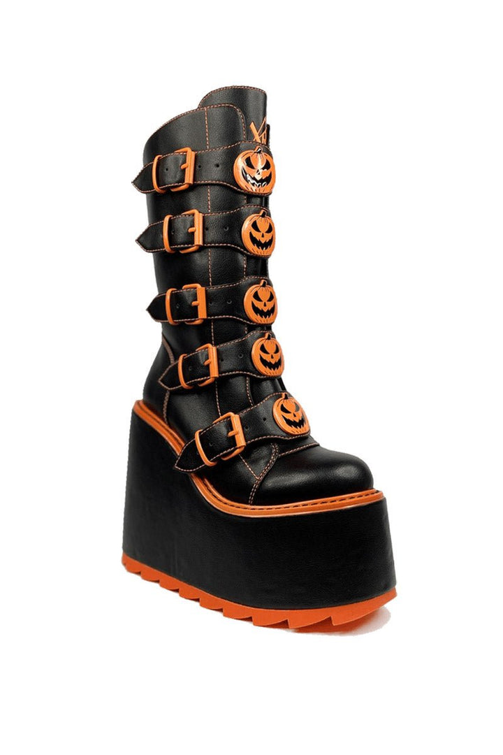 Dune Jack - O - Lantern Platforms [BLACK/ORANGE] - womens shoes - VampireFreaks - YRU