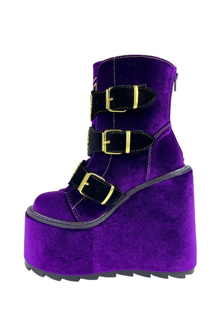 Dune Lo Clawdeen Platforms [PURPLE VELVET] - womens shoes - VampireFreaks - YRU