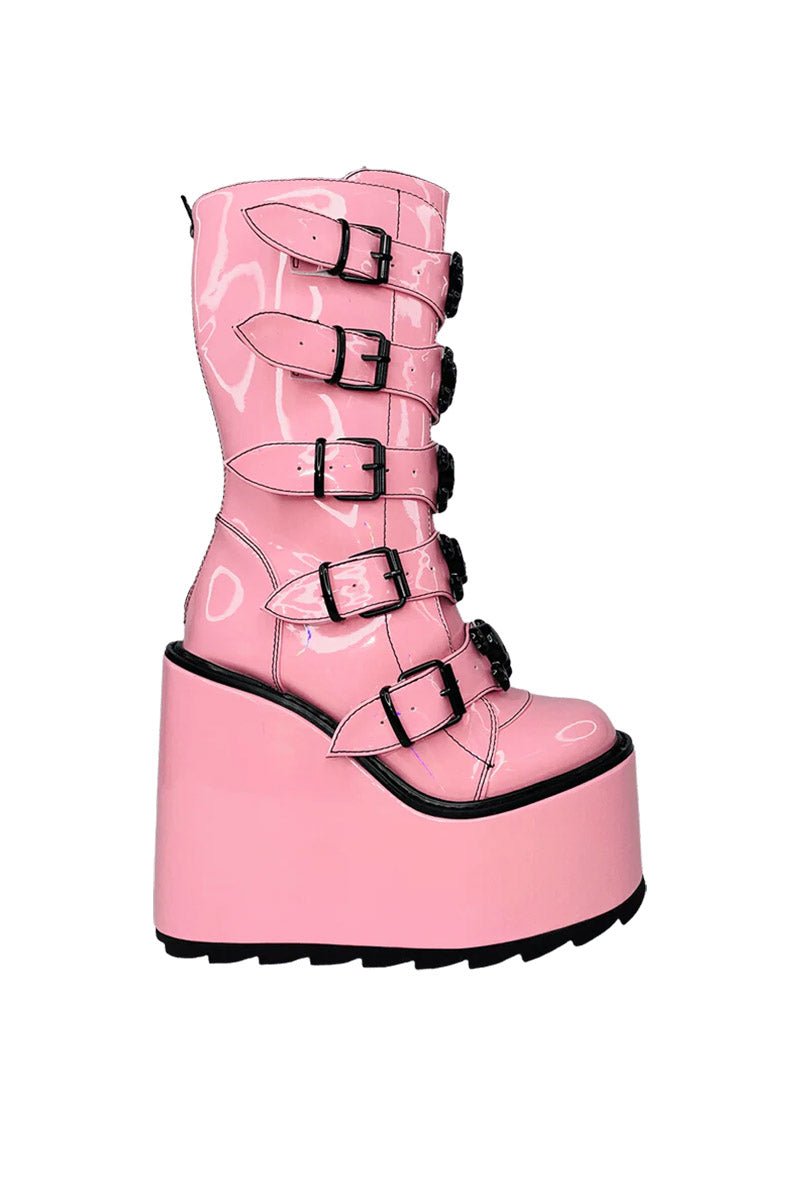 Dune Skull Platforms [PINK/BLACK] - womens shoes - VampireFreaks - YRU