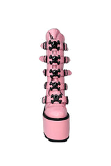 Dune Skull Platforms [PINK/BLACK] - womens shoes - VampireFreaks - YRU