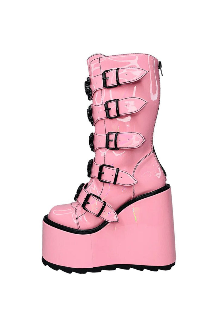 Dune Skull Platforms [PINK/BLACK] - womens shoes - VampireFreaks - YRU