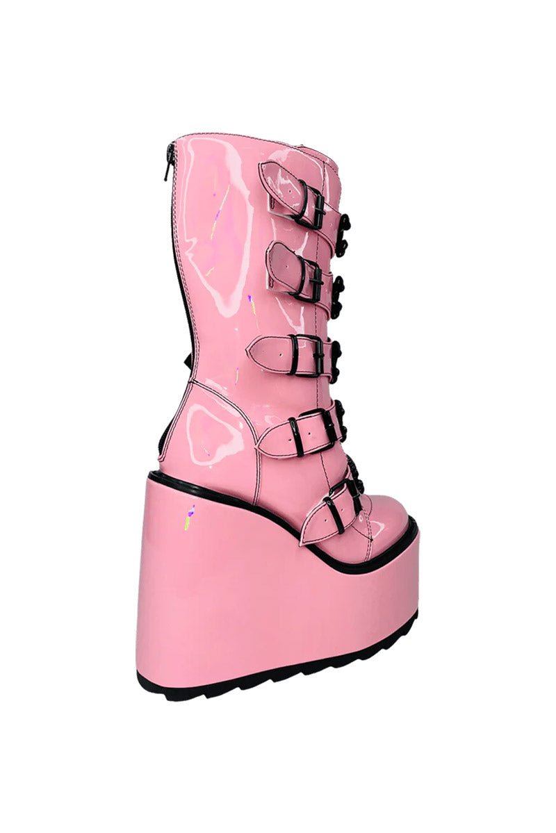 Dune Skull Platforms [PINK/BLACK] - womens shoes - VampireFreaks - YRU