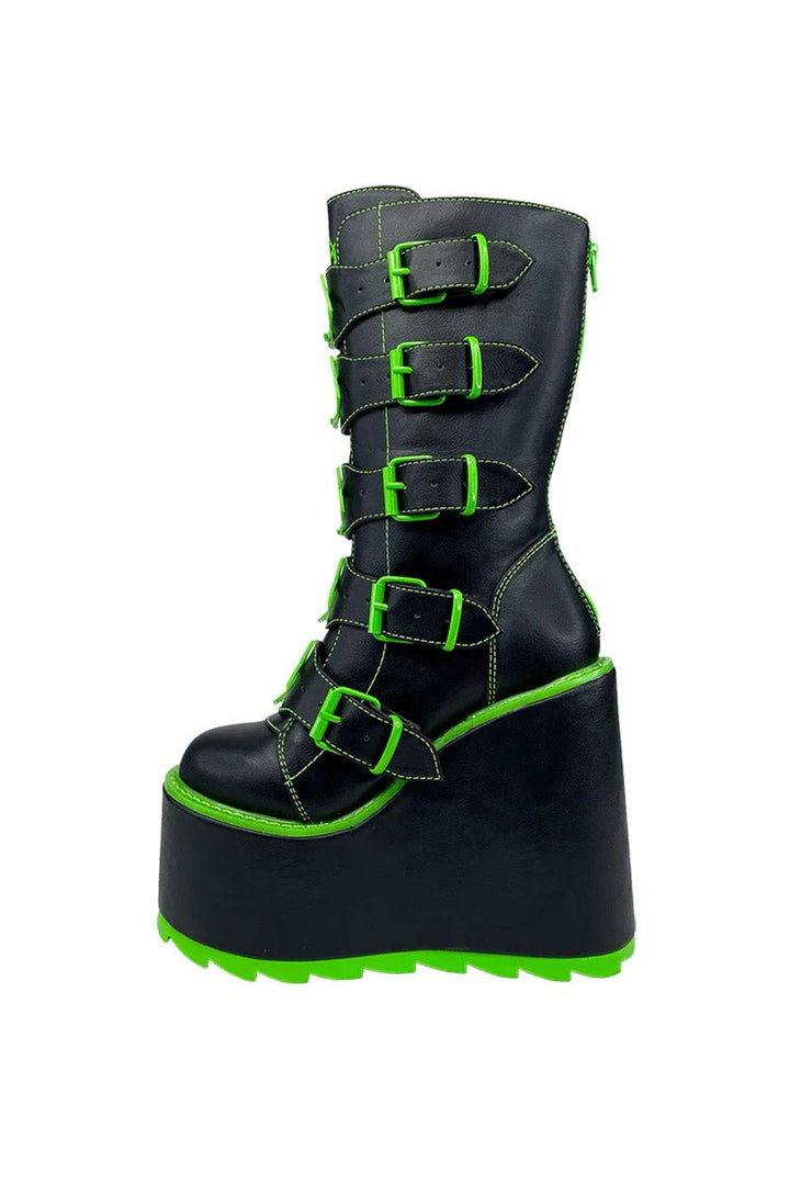 Dune Toxica Platforms [BLACK/GREEN] - womens shoes - VampireFreaks - YRU