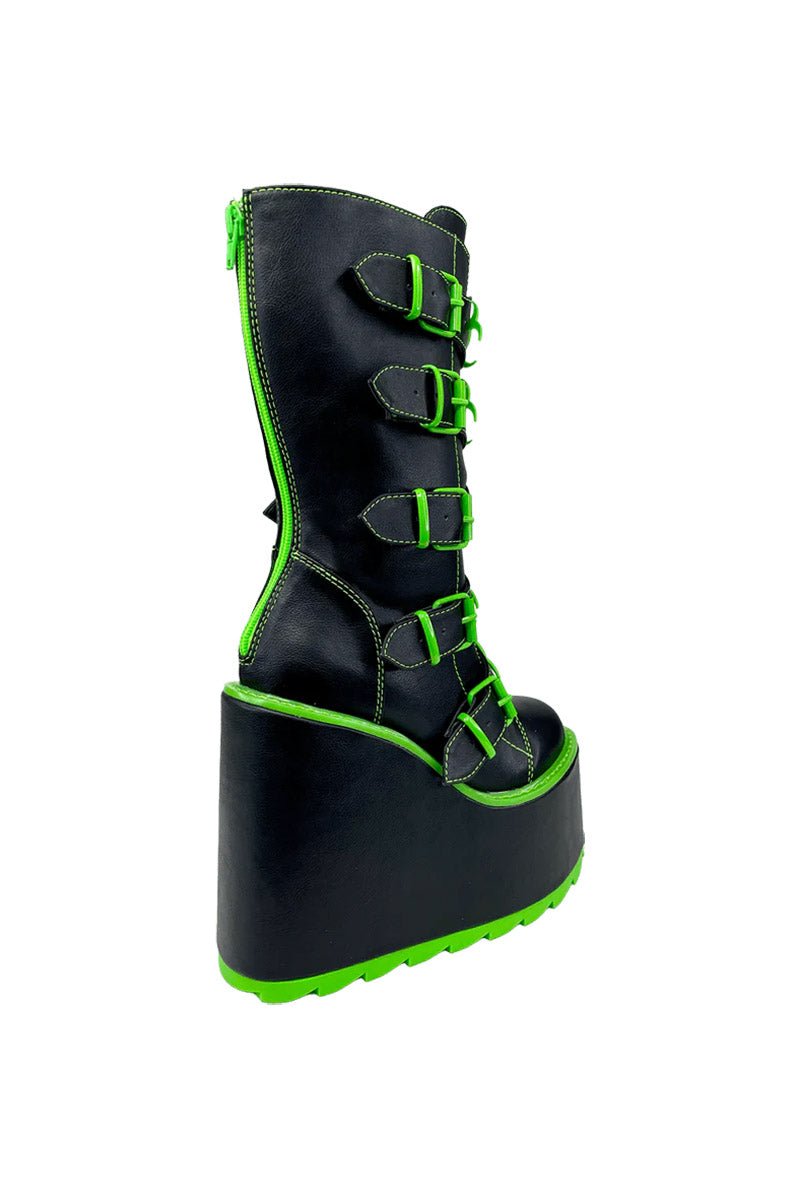 Dune Toxica Platforms [BLACK/GREEN] - womens shoes - VampireFreaks - YRU