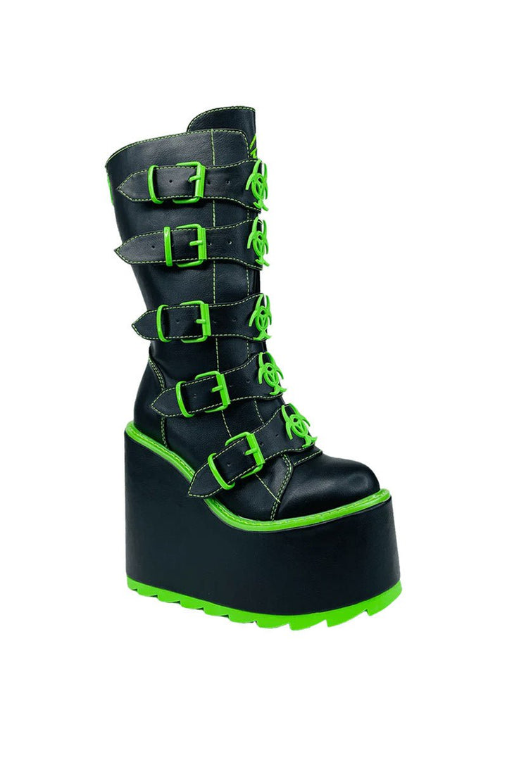 Dune Toxica Platforms [BLACK/GREEN] - womens shoes - VampireFreaks - YRU