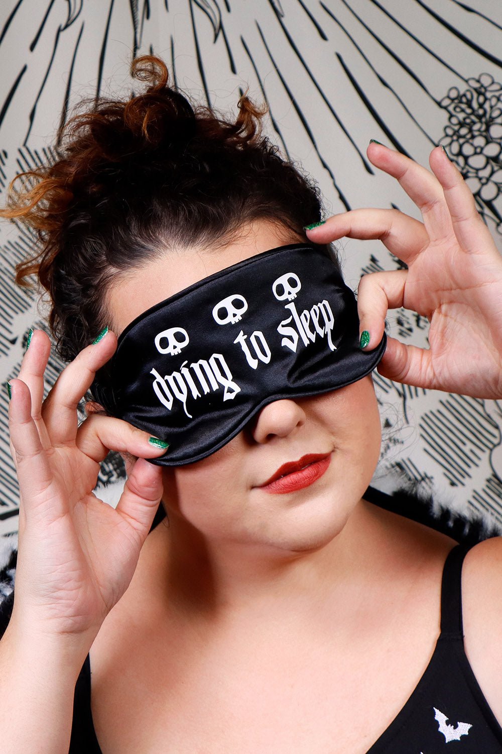 Dying to Sleep Eye Mask - mens sleepwear - VampireFreaks - Black Thorn