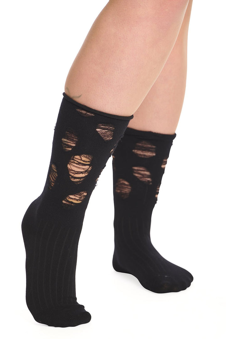 Dystopian Distressed Socks - socks & stockings - VampireFreaks - Banned Apparel / Lost Queen