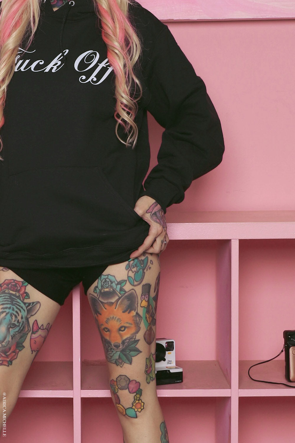 womens gothic black hoodie with front pocket