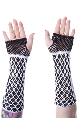 Lolita Mesh Gloves [WHITE/BLACK]