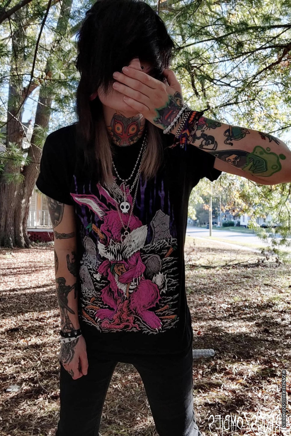 zombie bunny rabbit emo shirt