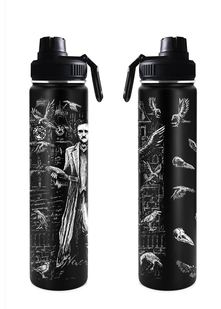 Edgar Allan Poe 24 Oz Water Bottle Tumbler - housewares - VampireFreaks - VampireFreaks