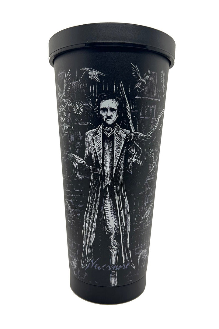 Edgar Allan Poe Cold Brew Tumbler with Straw - housewares - VampireFreaks - VampireFreaks