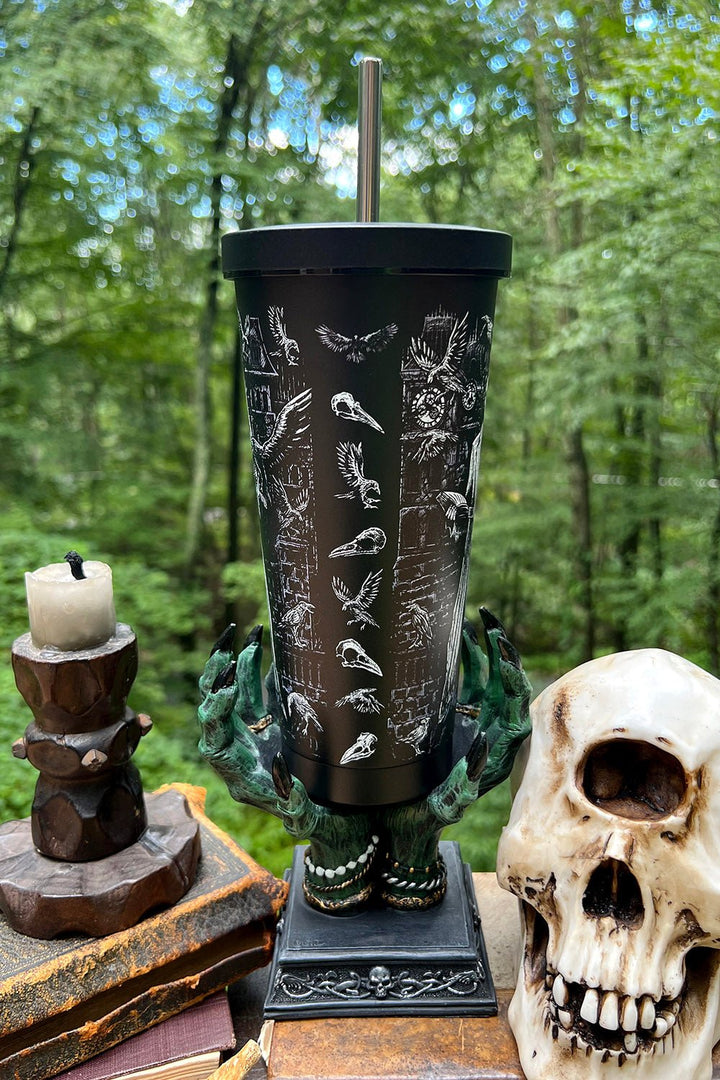 Edgar Allan Poe Cold Brew Tumbler with Straw - housewares - VampireFreaks - VampireFreaks