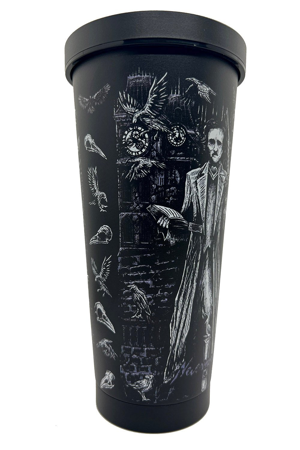 Edgar Allan Poe Cold Brew Tumbler with Straw - housewares - VampireFreaks - VampireFreaks