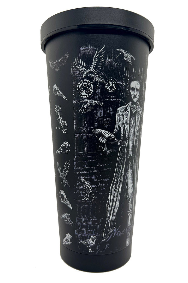 Edgar Allan Poe Cold Brew Tumbler with Straw - housewares - VampireFreaks - VampireFreaks