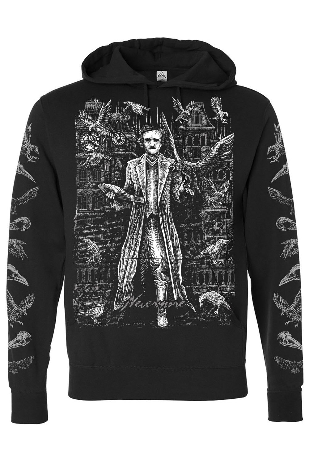 Edgar Allan Poe Hoodie [Zipper or Pullover] - mens outerwear - VampireFreaks - VampireFreaks