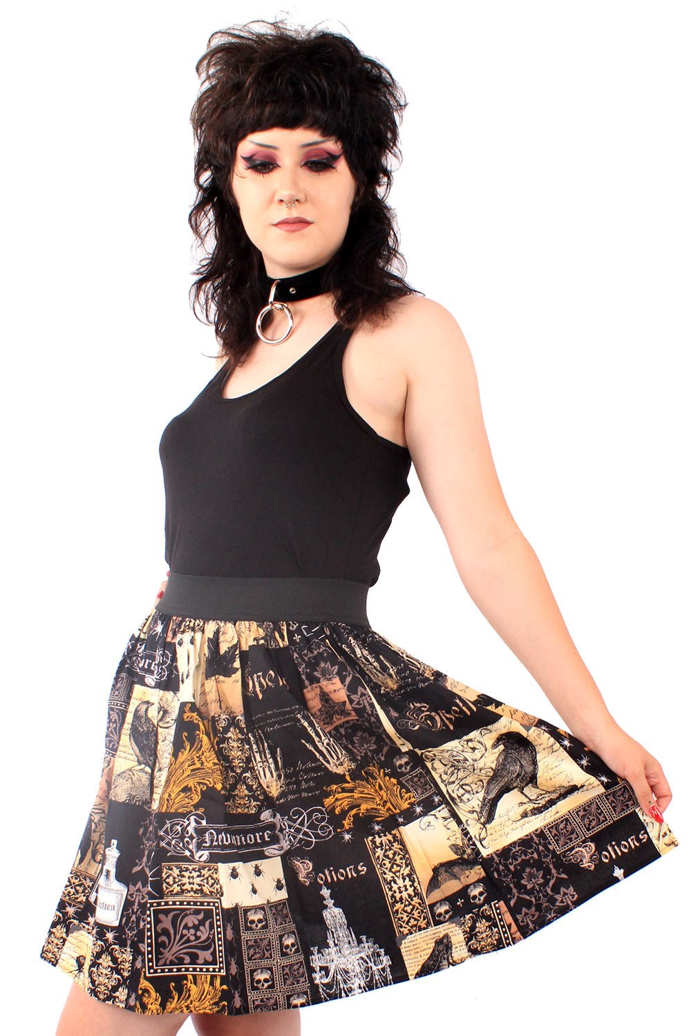 Edgar Allan Poe Raven Elastic Skirt