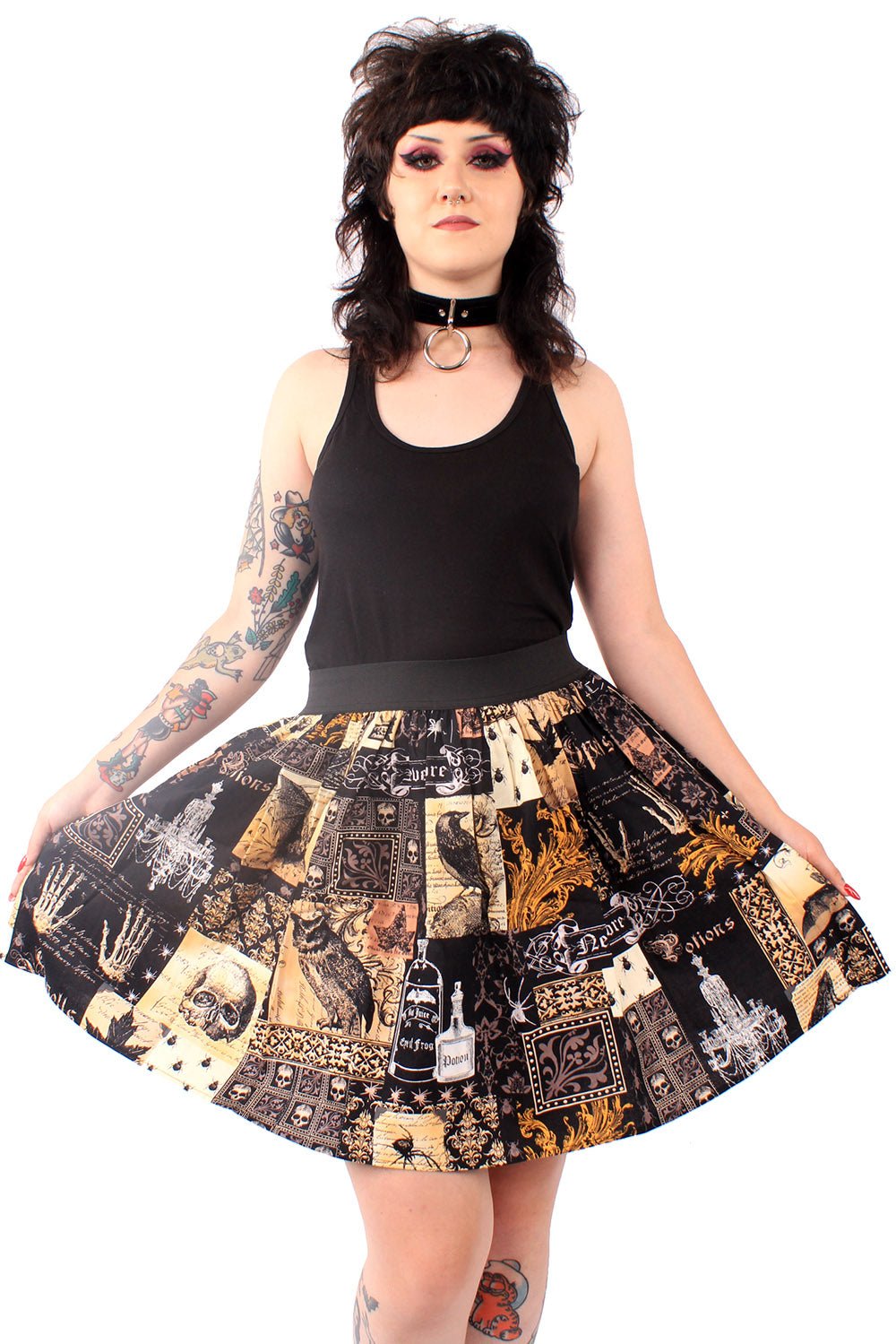 Edgar Allan Poe Raven Elastic Skirt - skirts - VampireFreaks - Hemet