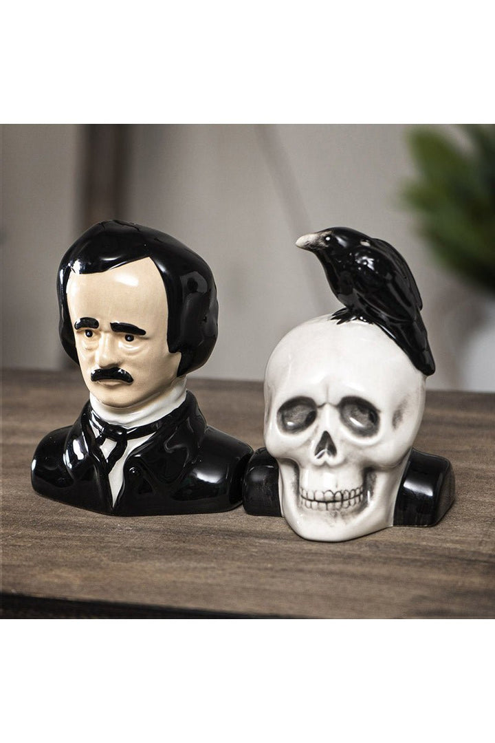 Edgar Allan Poe Salt & Pepper Shaker Set - housewares - VampireFreaks - Pacific Giftware