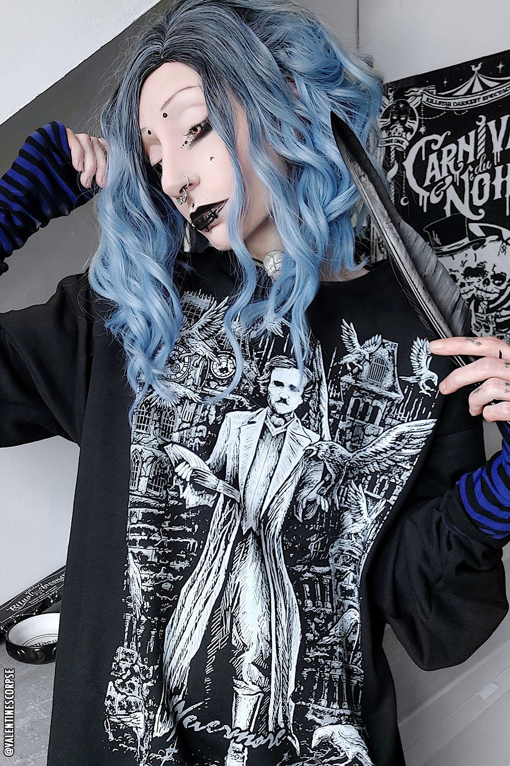 Edgar Allan Poe Sweatshirt - mens outerwear - VampireFreaks - VampireFreaks