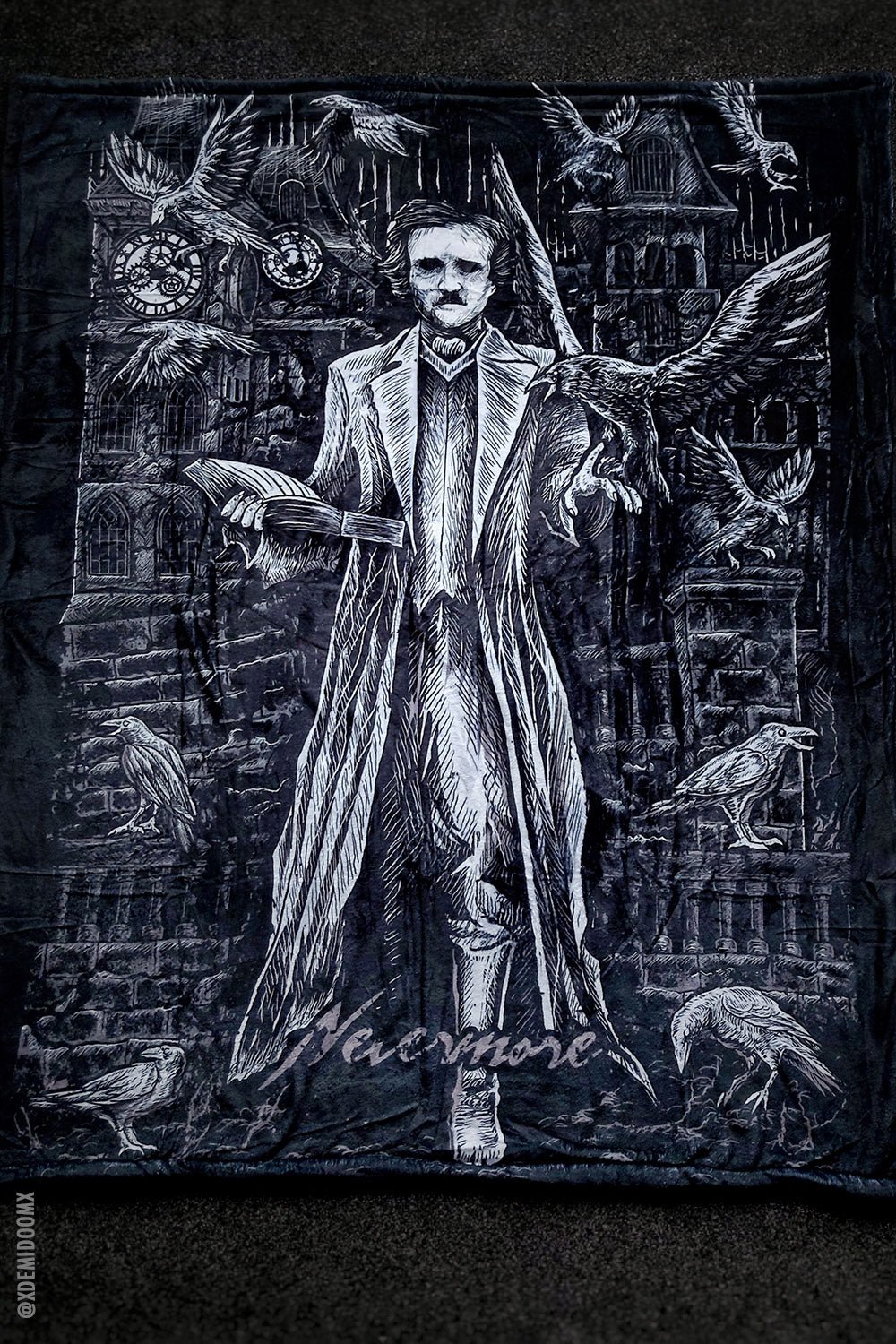 Edgar Allan Poe Throw Blanket - housewares - VampireFreaks - VampireFreaks