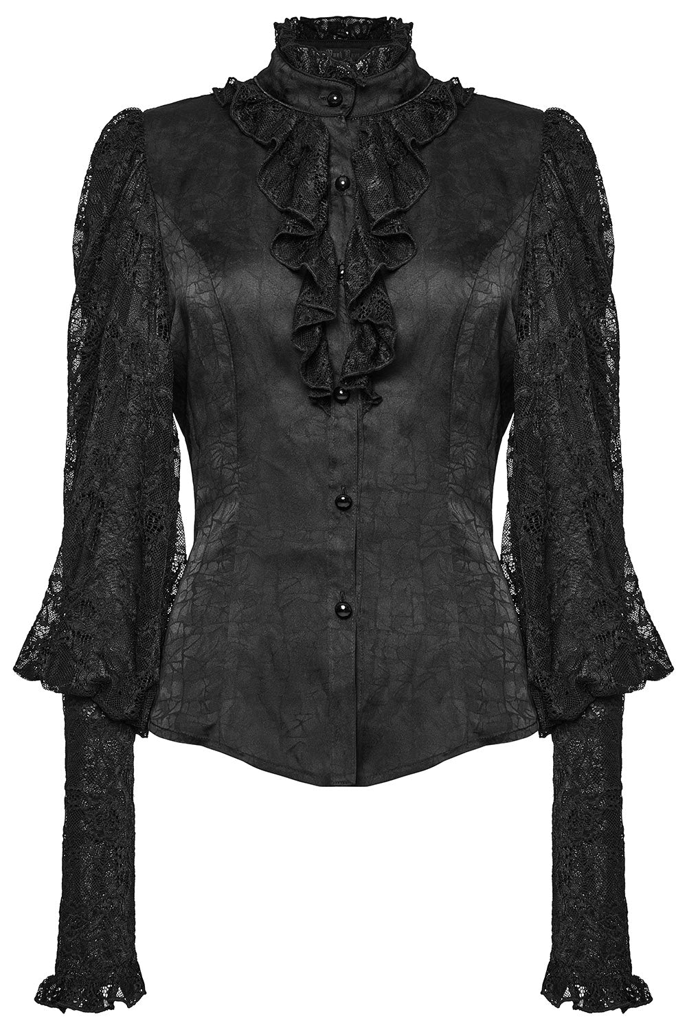 Edwardian Goth Button - Up Blouse - womens tops - VampireFreaks - Punk Rave