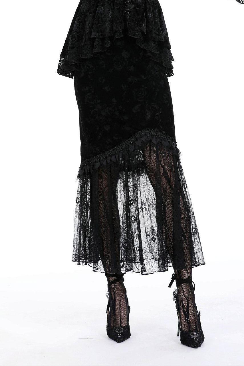 Edwardian Rose Fishtail Skirt - skirts - VampireFreaks - Dark In Love