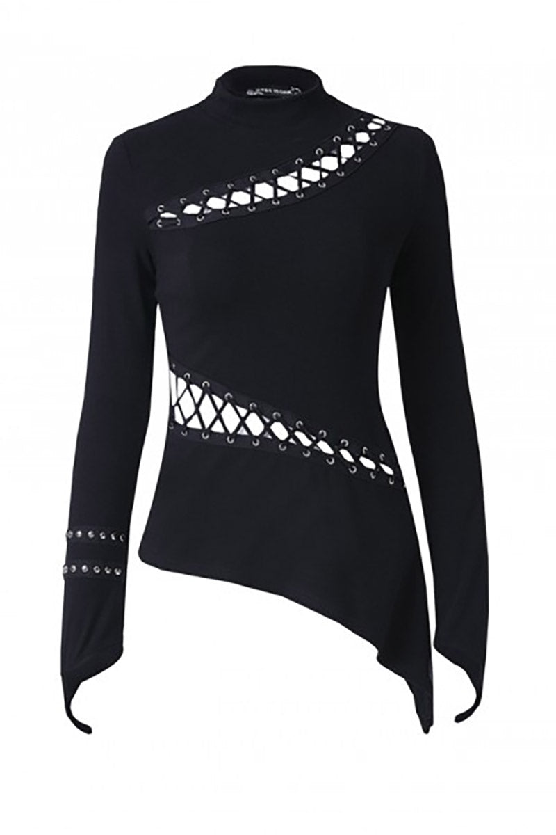 Edwina Scissorhands Lace - Up Top - womens tops - VampireFreaks - Dark In Love