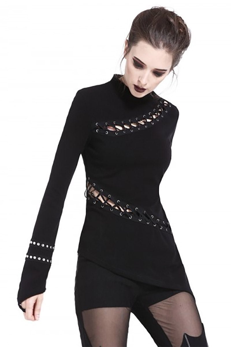 Edwina Scissorhands Lace - Up Top - womens tops - VampireFreaks - Dark In Love