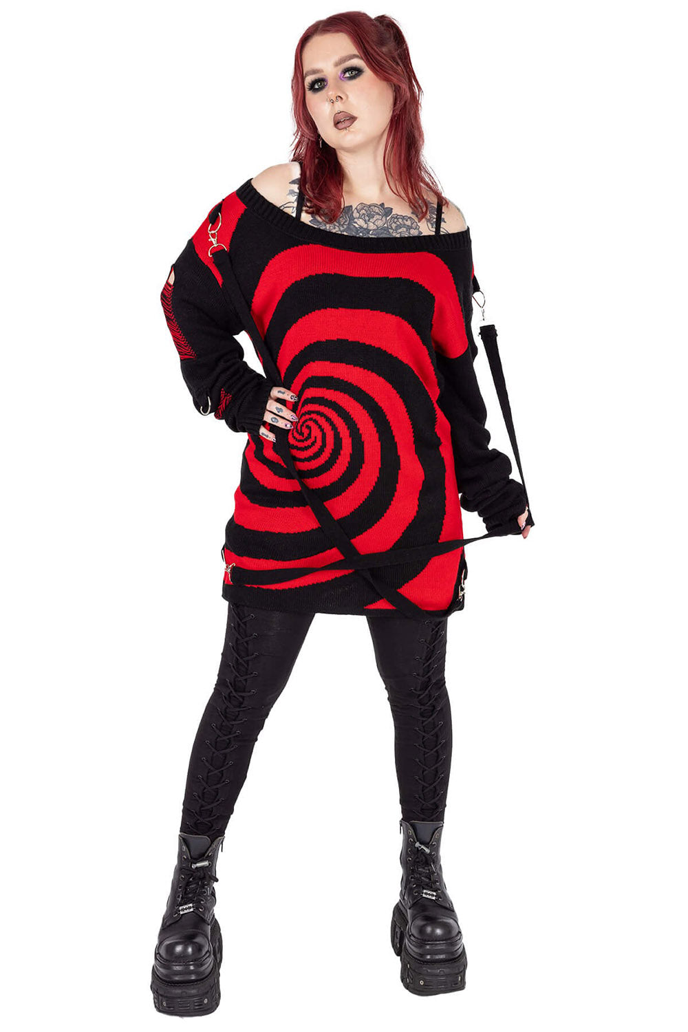 womens cyber goth knitted sweater top