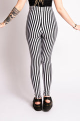 Sweet Sweet Bat Black/White Stripe Leggings