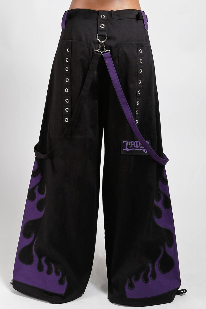 raver black baggy denim pants 