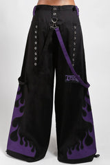 raver black baggy denim pants 