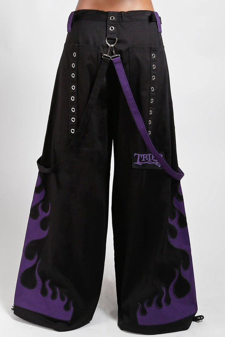 raver black baggy denim pants 