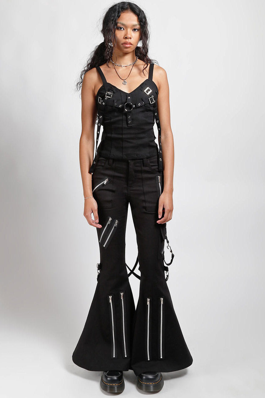 womens mall goth black cotton tripp NYC pants